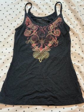 Green Apple yoga Camisole with Red and Olive Graphic